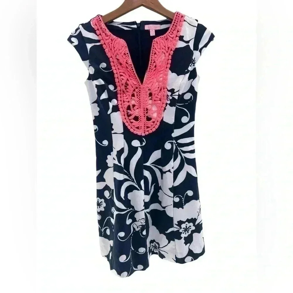 Lilly Pulitzer BRIELLA BRIGHT NAVY Johnny B Fit & Flare DRESS - Picture 3 of 9
